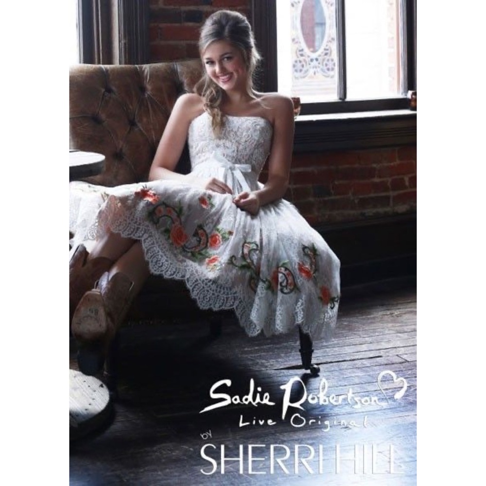 Sherri Hill Sadie Robertson For Sherri Hill Lace Embroidered Cocktail Dress 14